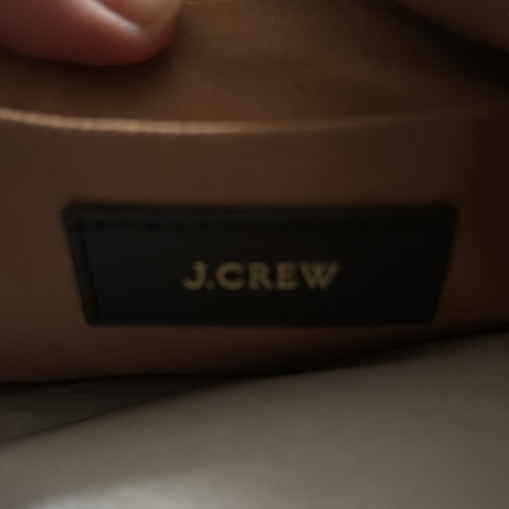 J. Crew Tan Suede Shoulder Bag with Black Trim and Gold Accent - Picture 5 of 7